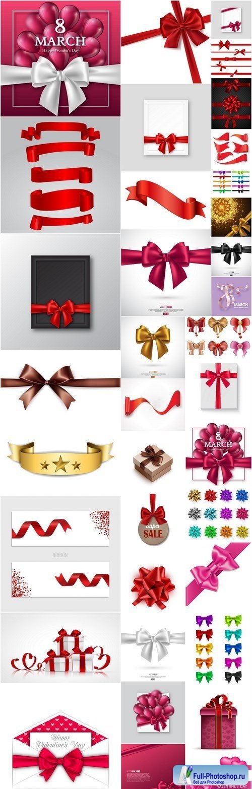 Different Ribbon Bow - 36 Vector
