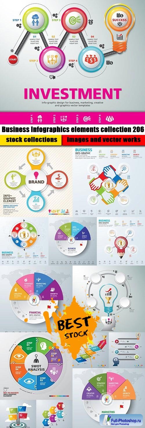 Business Infographics elements collection 206