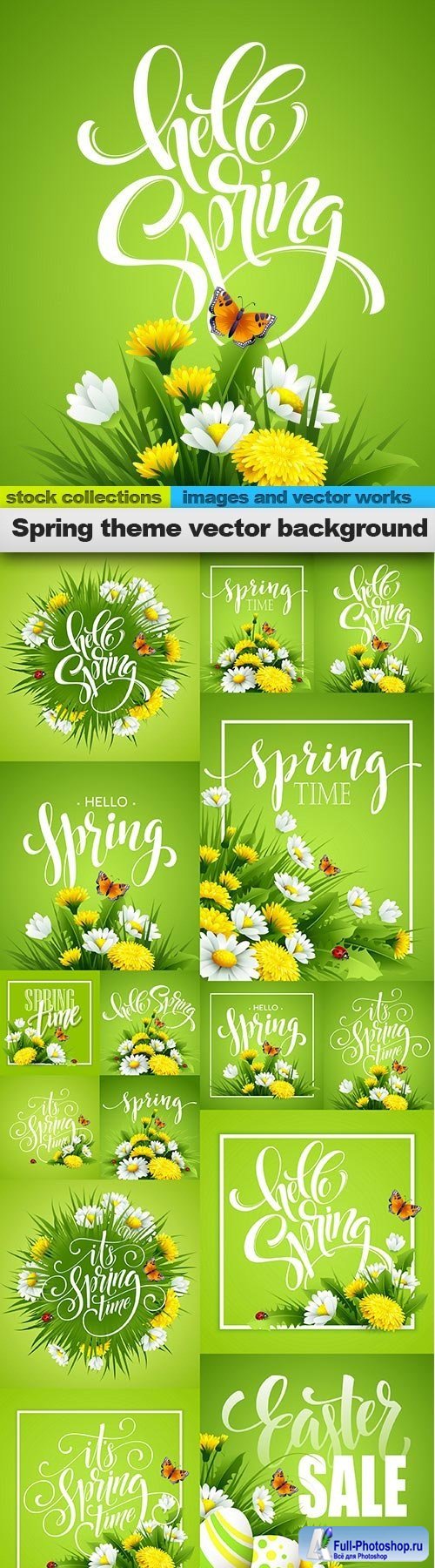 Spring theme vector background, 15 x EPS