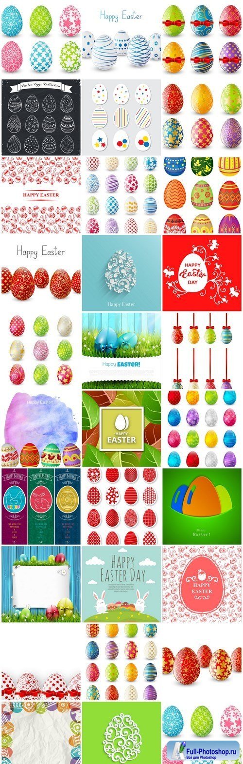 Happy Easter Easter Eggs Collection - 30 Vector