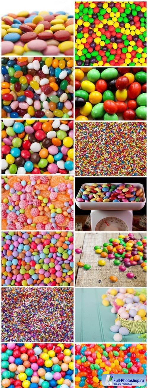 Multi Colored candies for use as background 14X JPEG