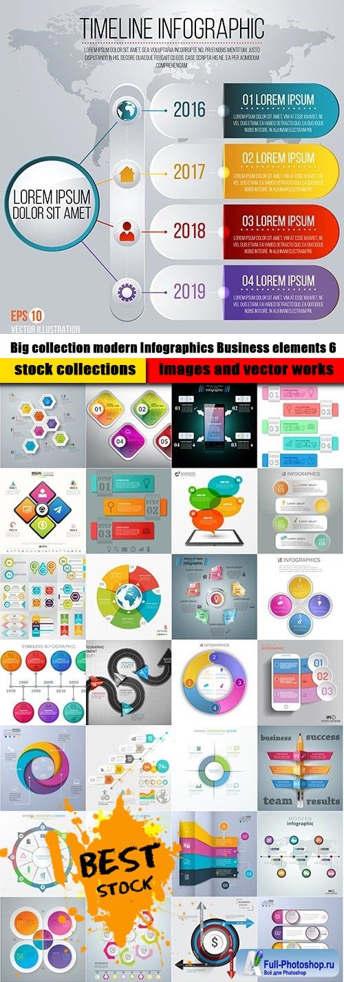 Big collection modern Infographics Business elements 6