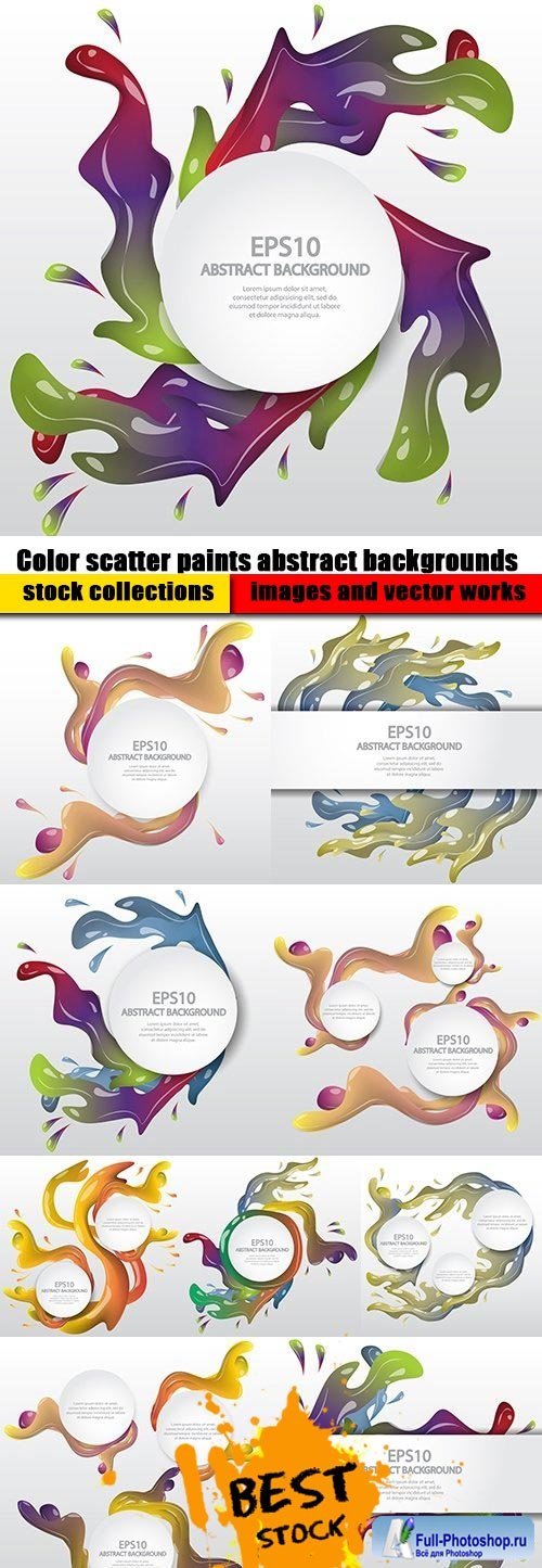 Color scatter paints abstract backgrounds