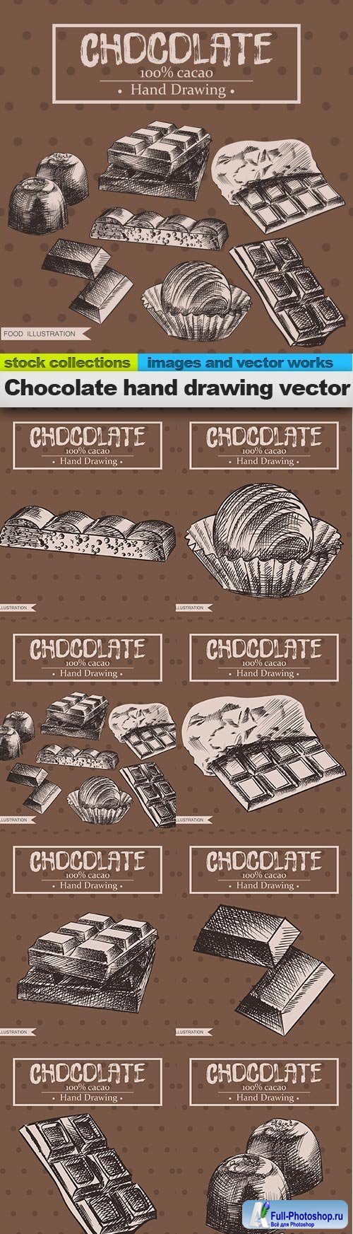 Chocolate hand drawing vector, 08 x EPS