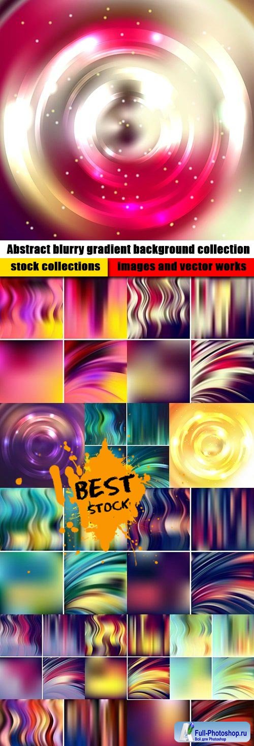 Abstract blurry gradient background collection