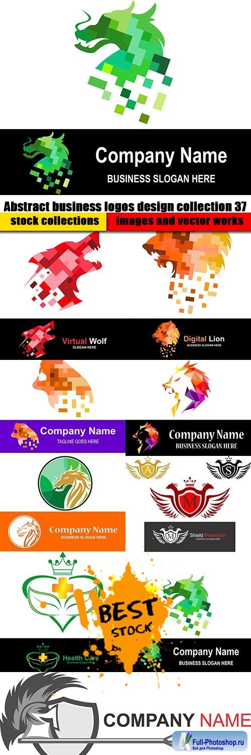 Abstract business logos design collection 37