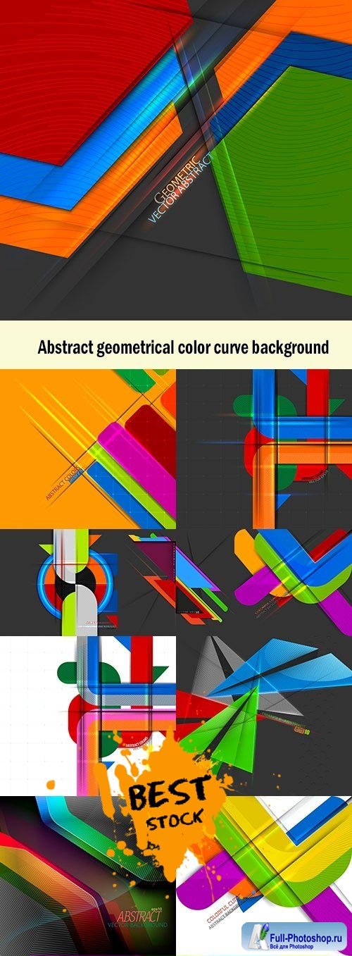 Abstract geometrical color curve background