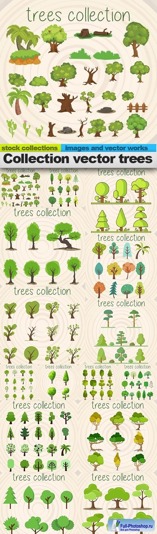 Collection vector trees, 15 x EPS