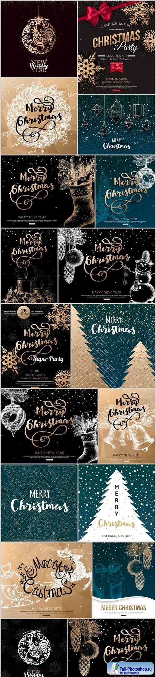 New Year 2017 & Christmas Design 21 - 18xEPS Vector Stock