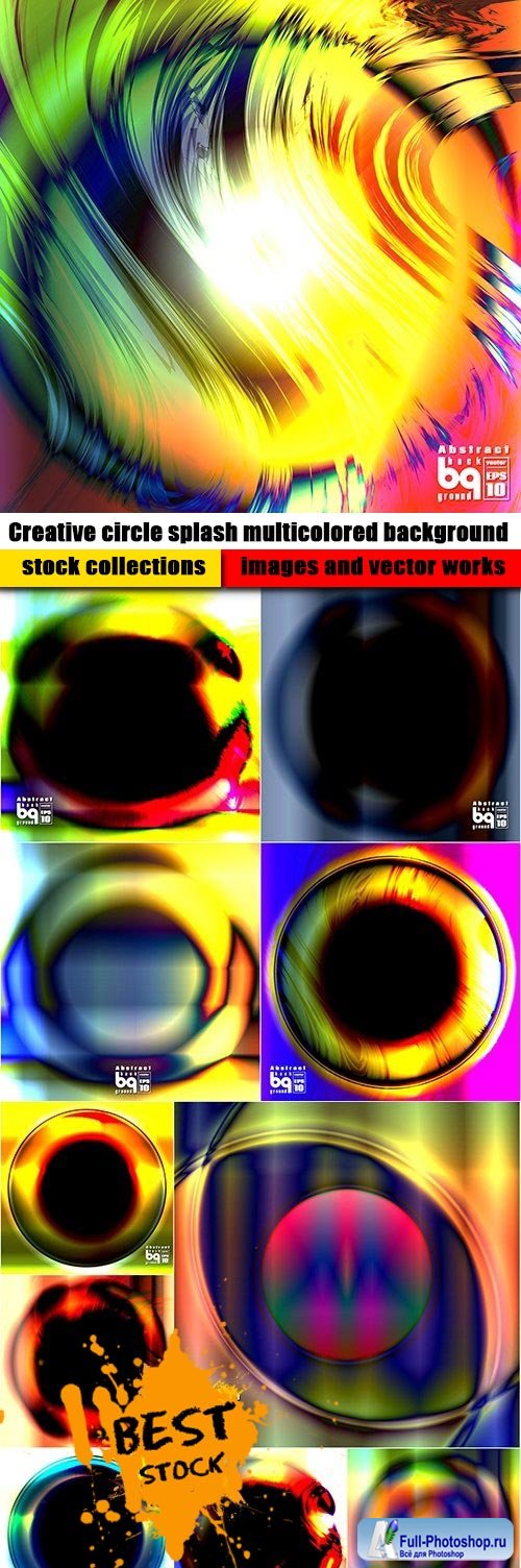 Creative circle splash multicolored background
