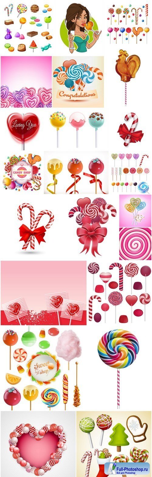 Colorful Lollipop Candy - 22 Vector
