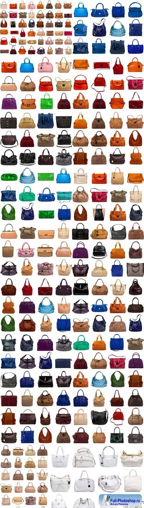 Collection of multicolored female bags - 19xUHQ JPEG