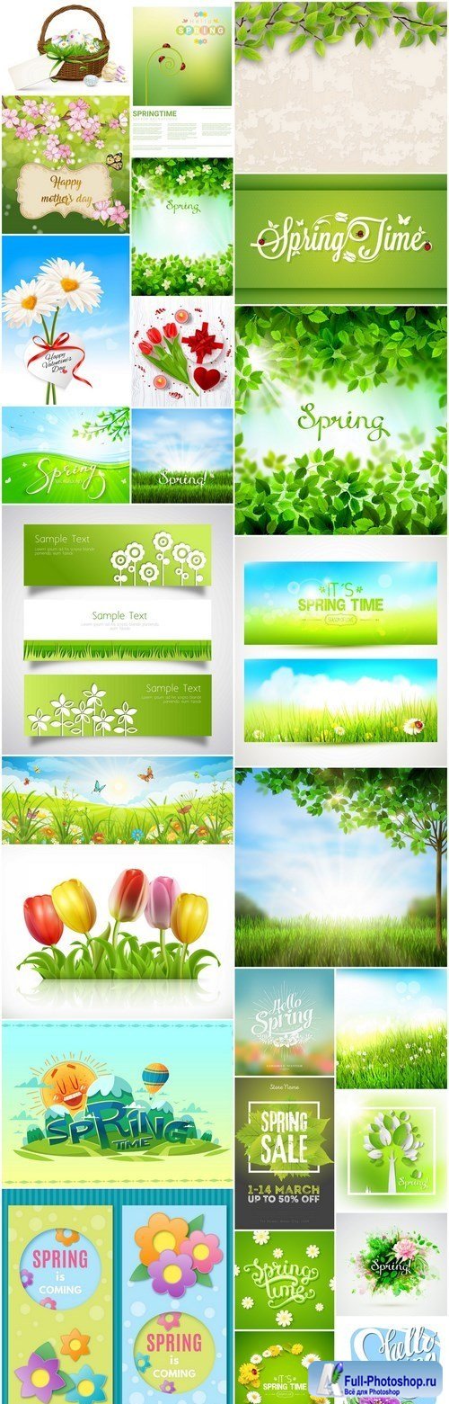 Spring Flowers Background - 26 Vector