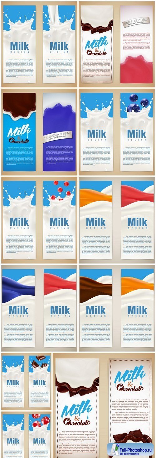 Milk Banner Splash - 11 Vector