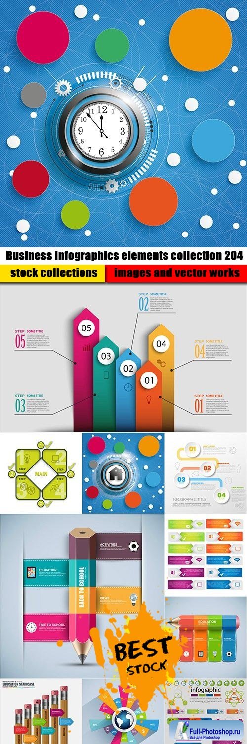 Business Infographics elements collection 204