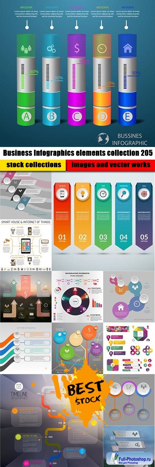 Business Infographics elements collection 205