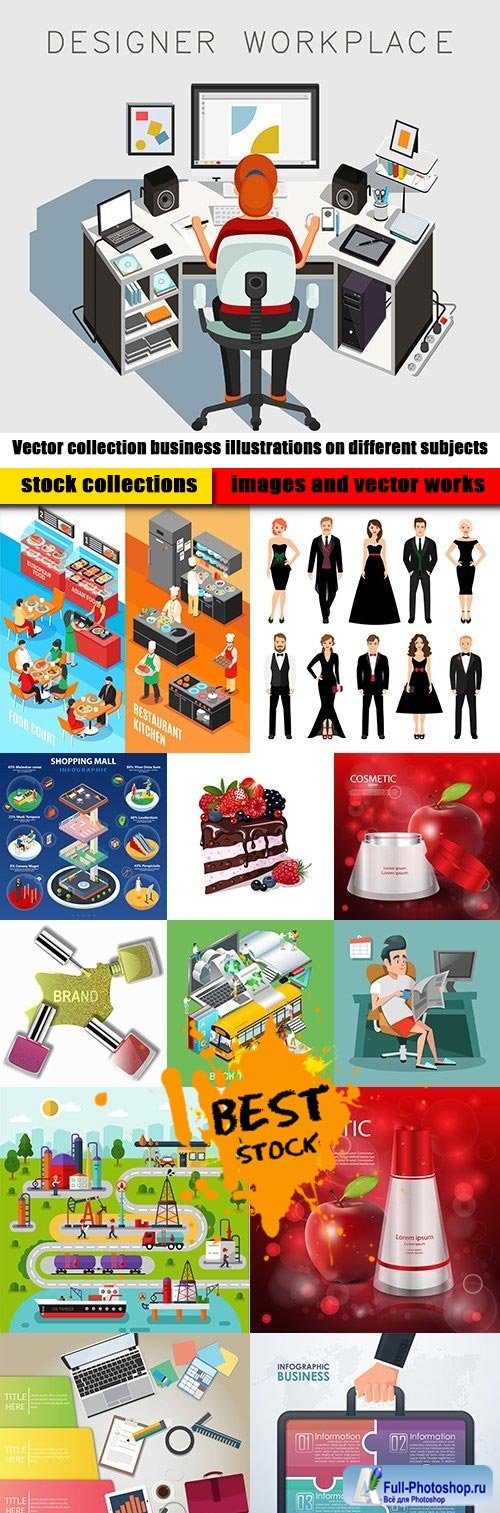 Vector collection business illustrations on different subjects
