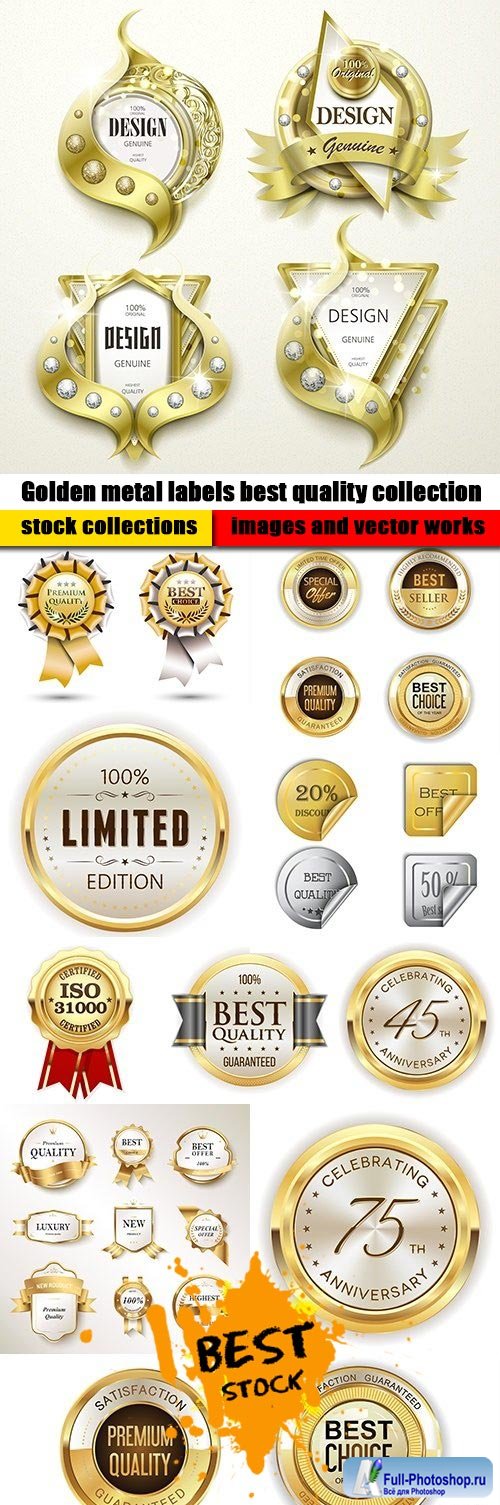 Golden metal labels best quality collection