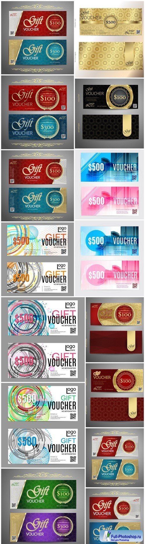 Collection of gift cards and vouchers 3 - 15xEPS