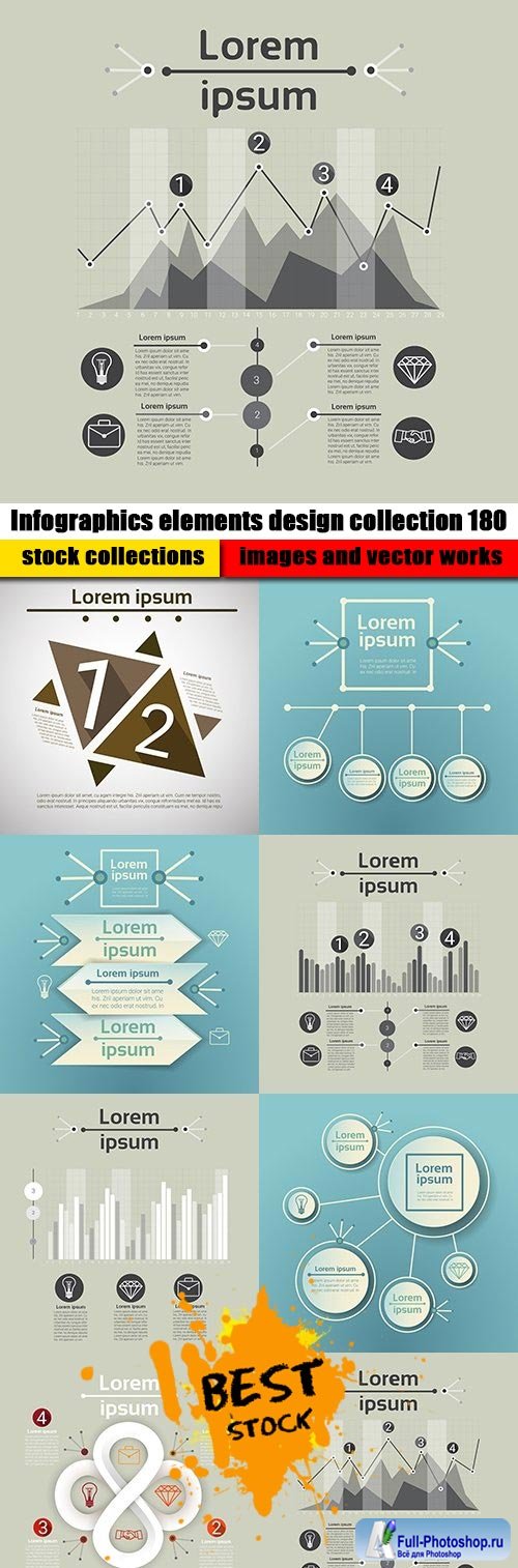 Infographics elements design collection 180