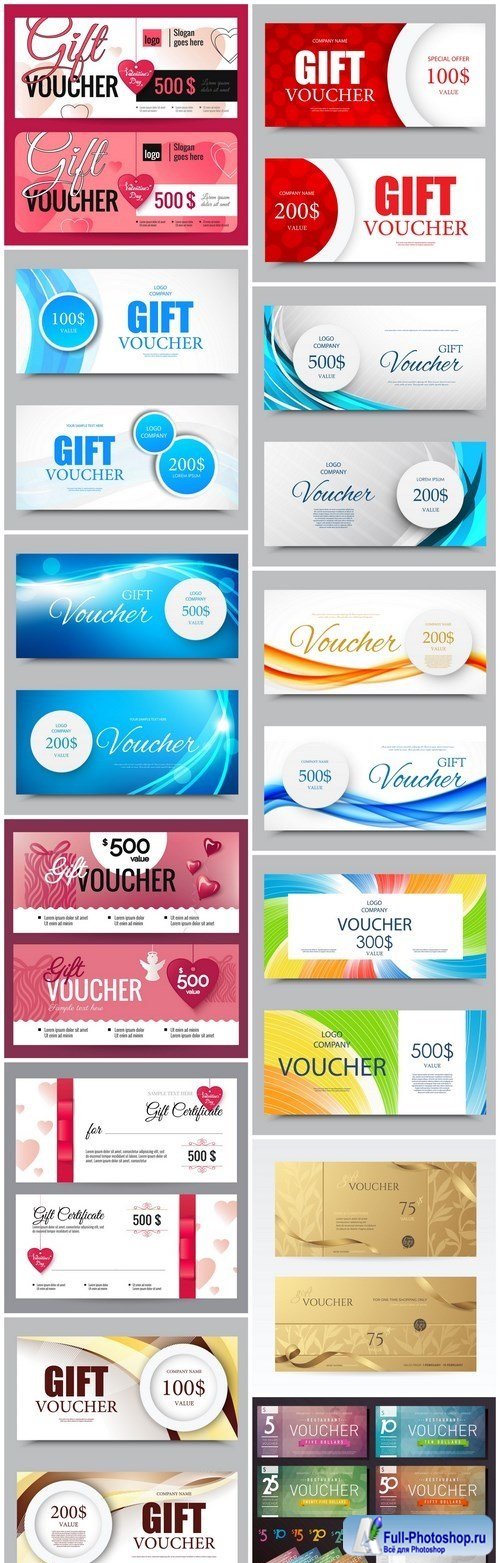 Gift Voucher Collection #28 - 12 Vector