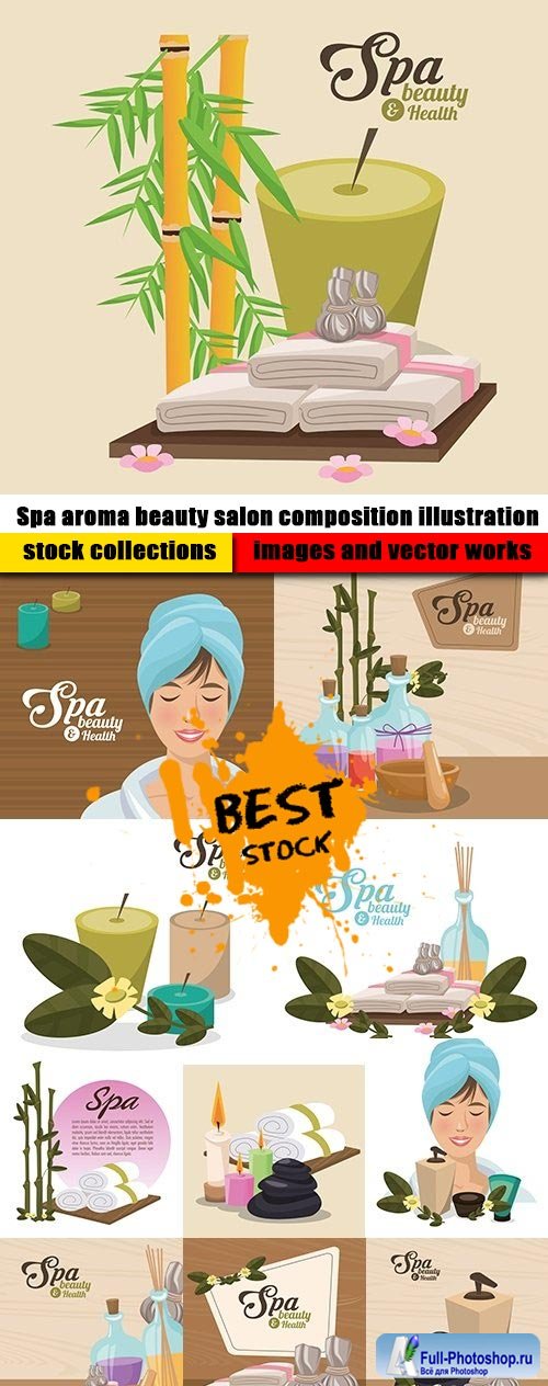Spa aroma beauty salon composition illustration