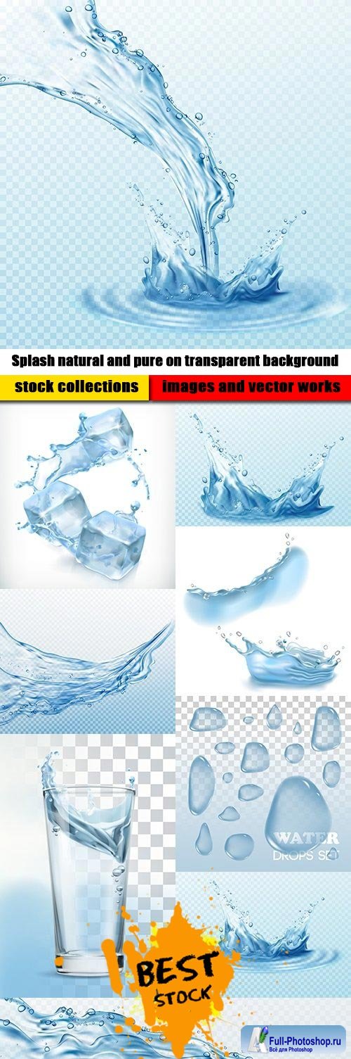 Splash natural and pure on transparent background