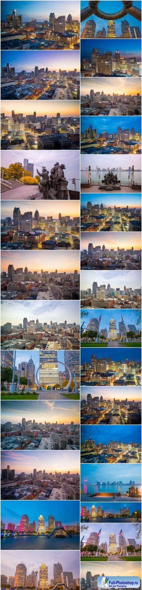 Detroit - Cities of America, - 28xUHQ JPEG Photo Stock
