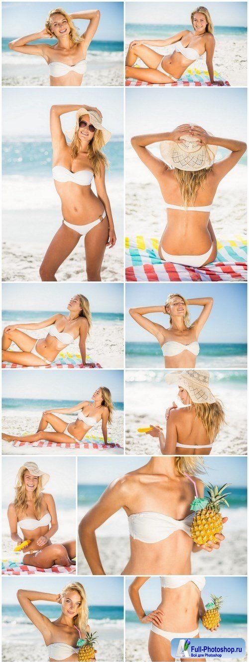 The smiling girl on the beach - 15xUHQ JPEG Photo Stock