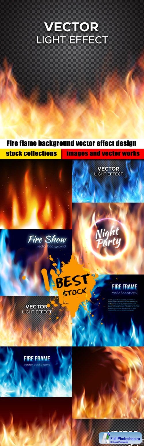 Fire flame background vector effect design