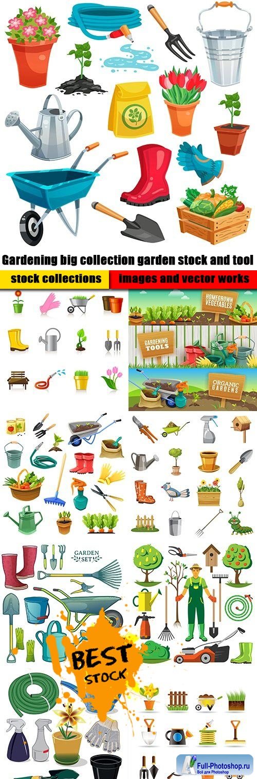 Gardening big collection garden stock and tool