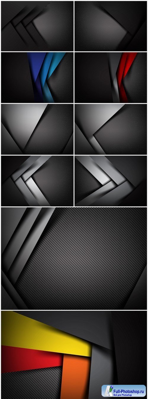 Abstract background dark with carbon fiber texture vector illustration - 10xEPS Vector Stock