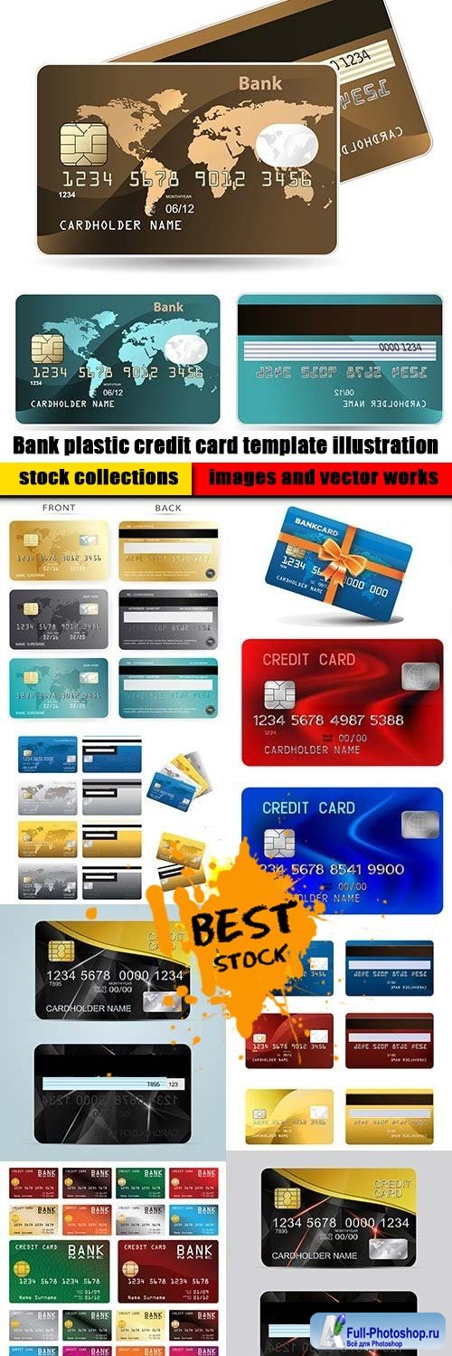 Bank plastic credit card template illustration