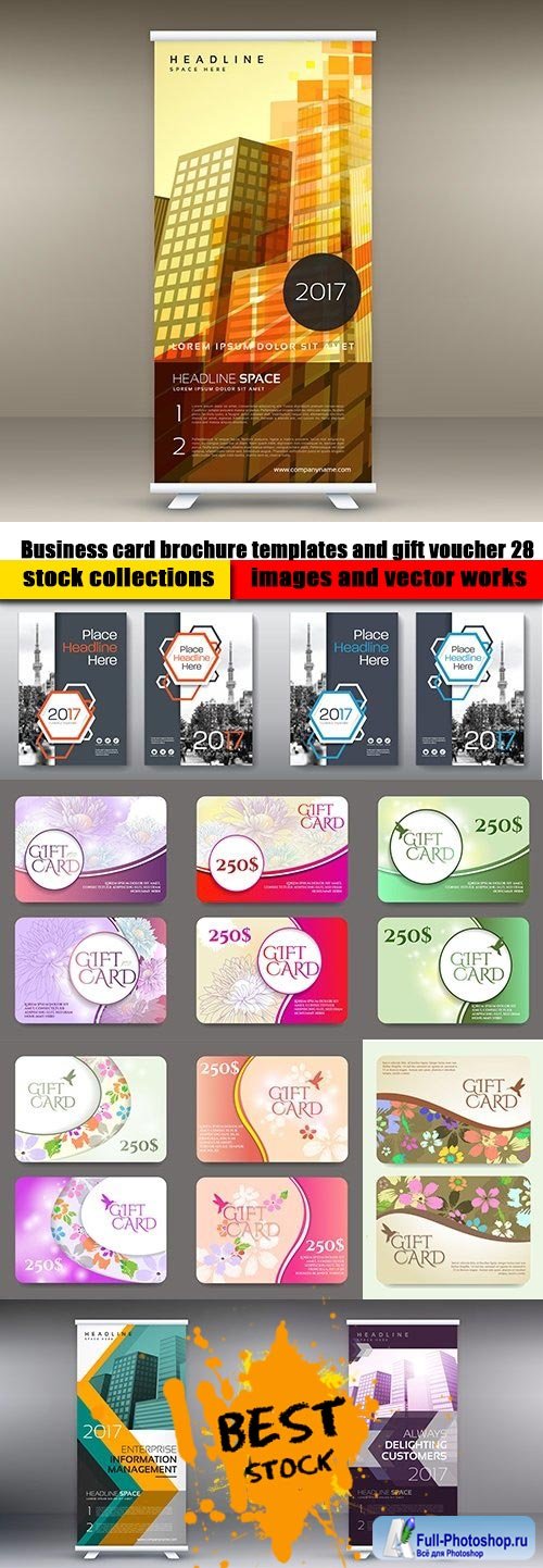 Business card brochure templates and gift voucher 28