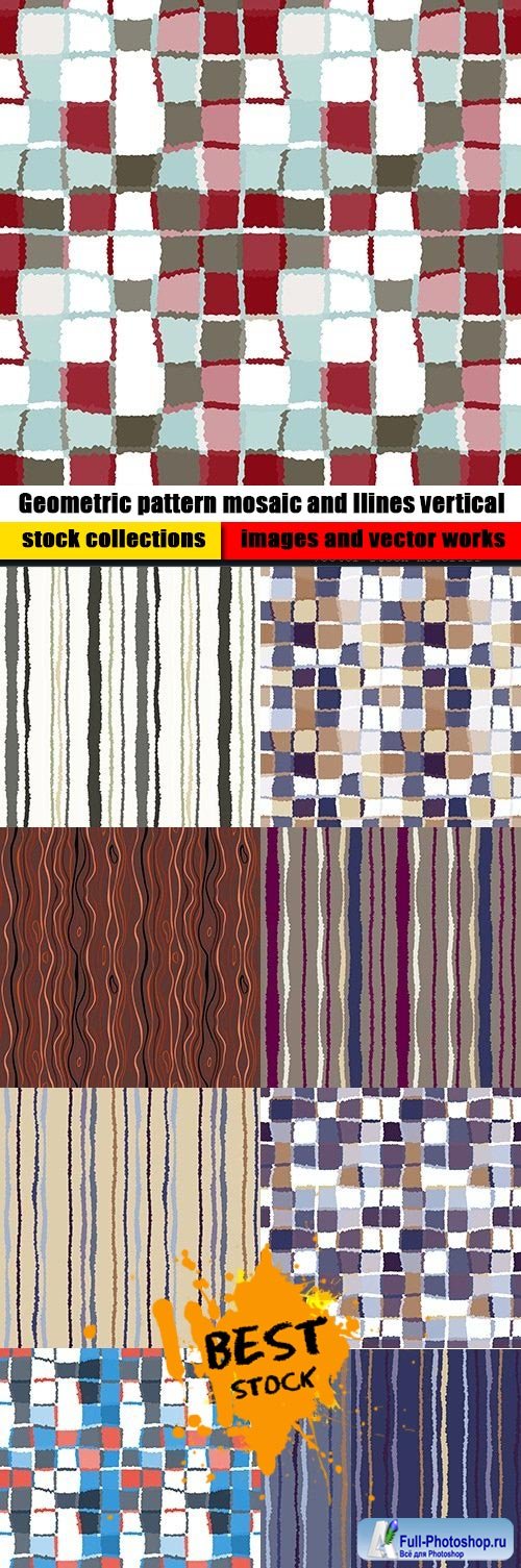Geometric pattern mosaic and llines vertical