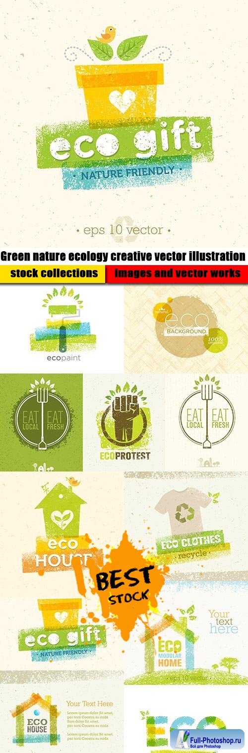 Green nature ecology creative vector illustration