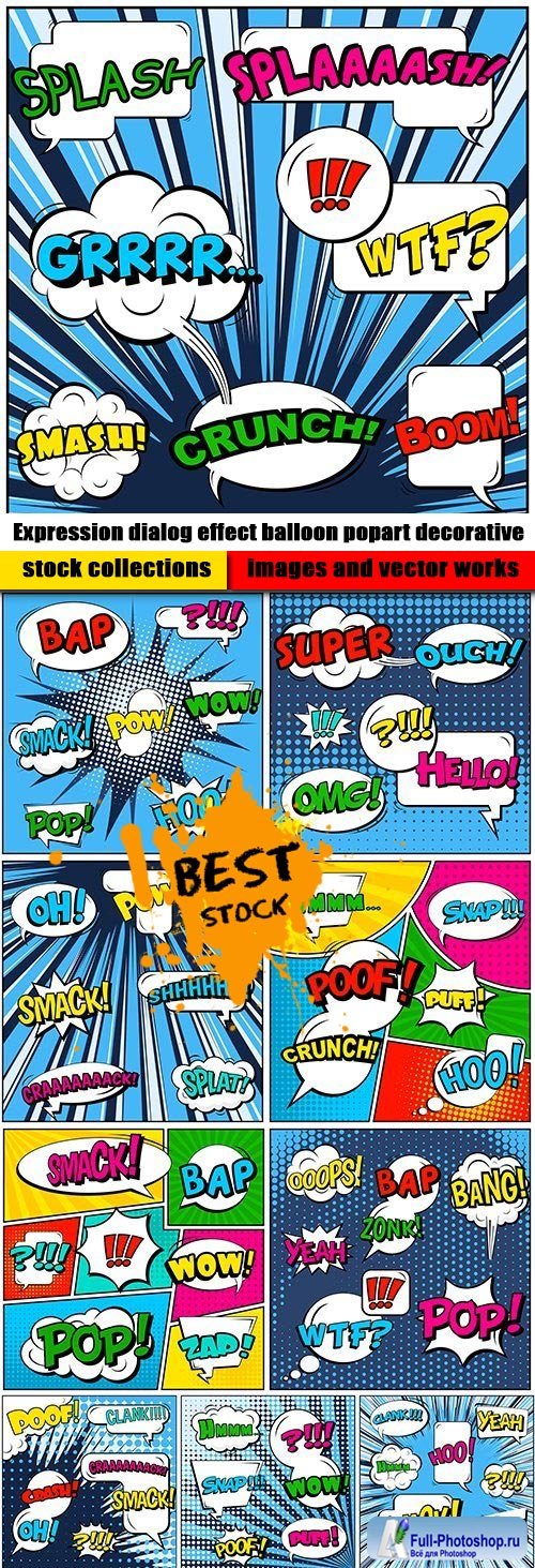 Expression dialog effect balloon popart decorative