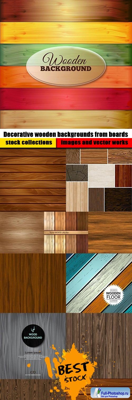 Decorative wooden backgrounds from boards