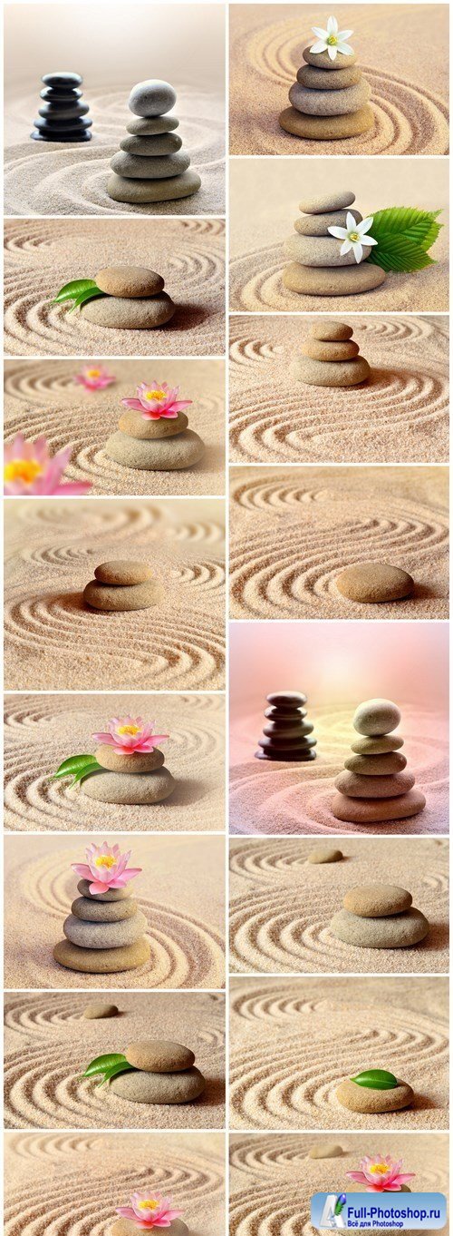 Spa concept & Flower and stones - 16xUHQ JPEG Photo Stock