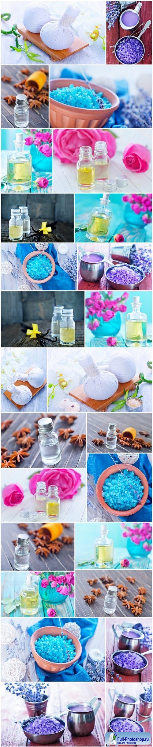 Sea salt, soap, candle and aroma oil 2 - 28xUHQ JPEG Photo Stock