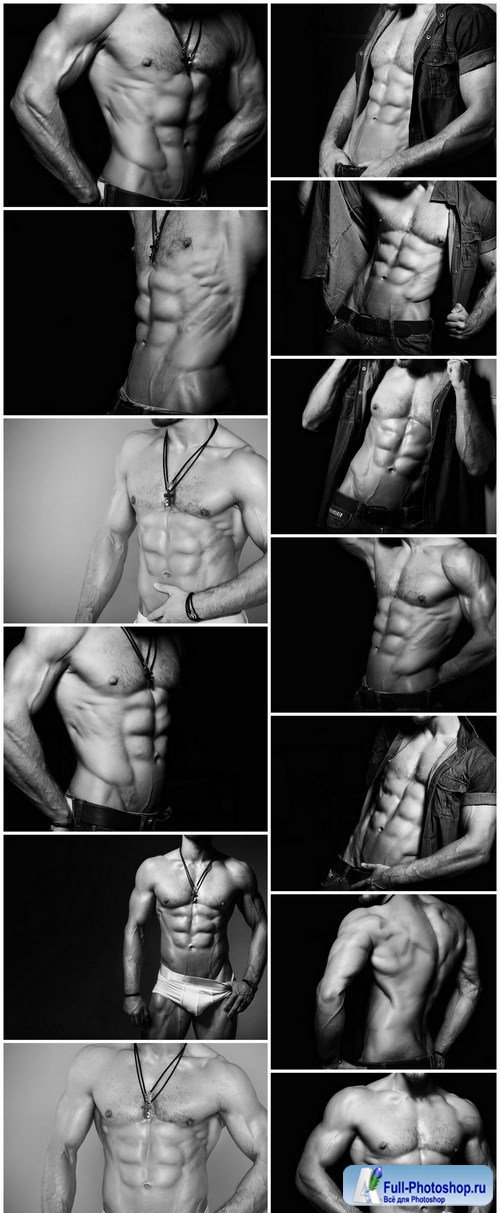 Muscular and sexy torso of young man - 13xUHQ JPEG Photo Stock