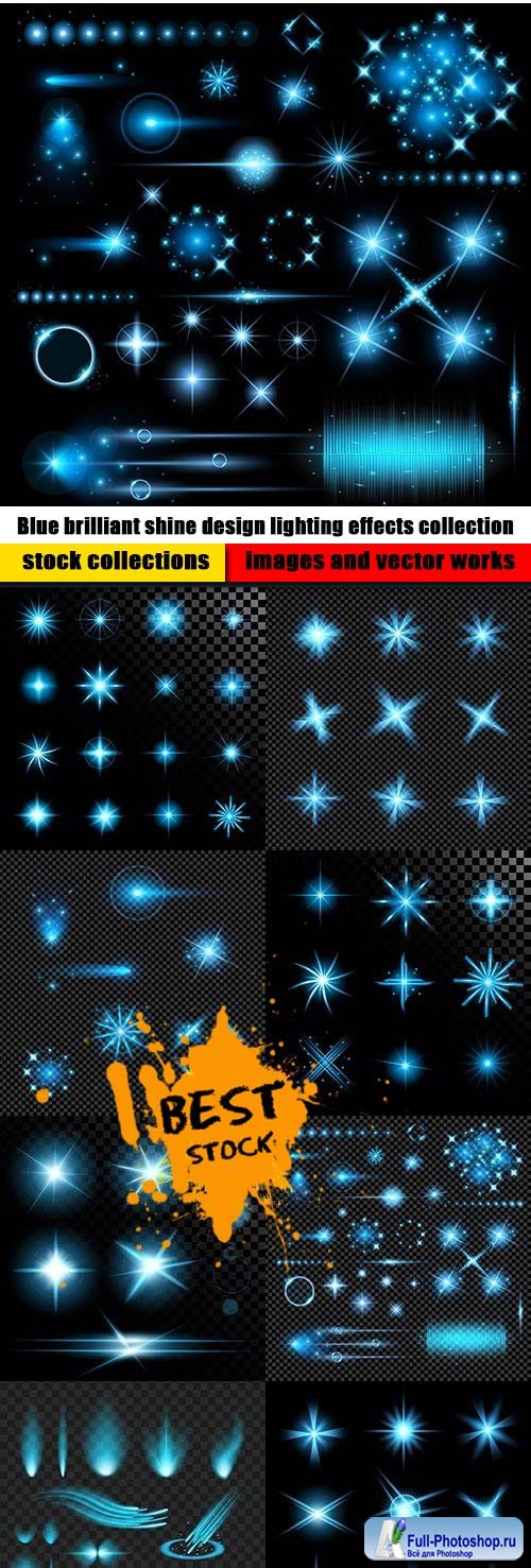 Blue brilliant shine design lighting effects collection