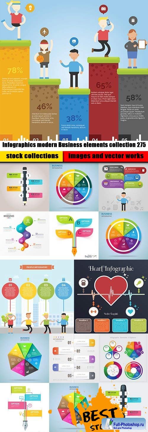 Infographics modern Business elements collection 275