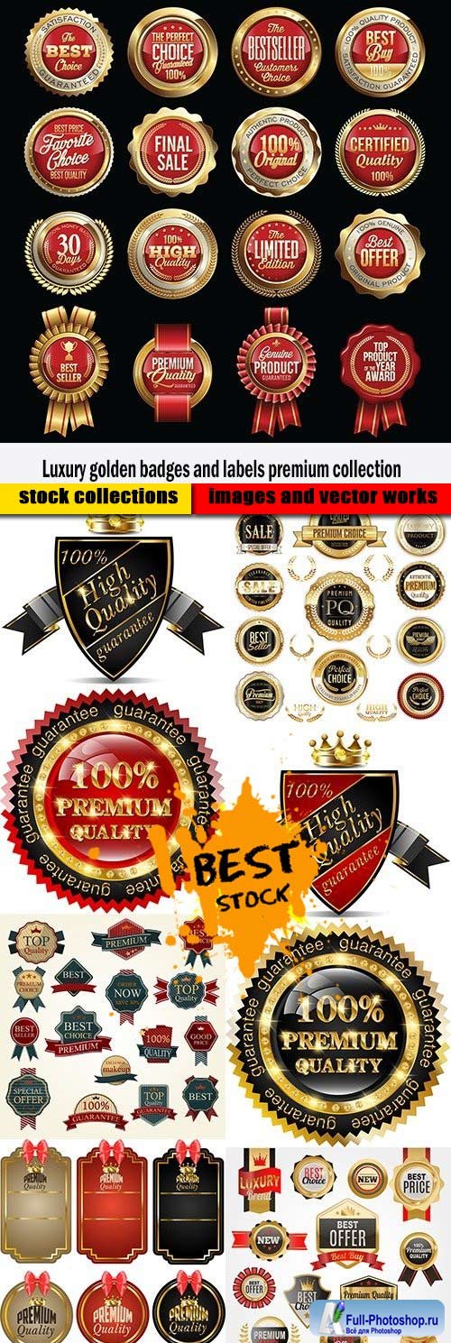 Luxury golden badges and labels premium collection