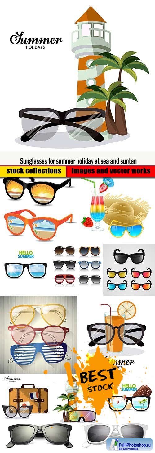 Sunglasses for summer holiday at sea and suntan
