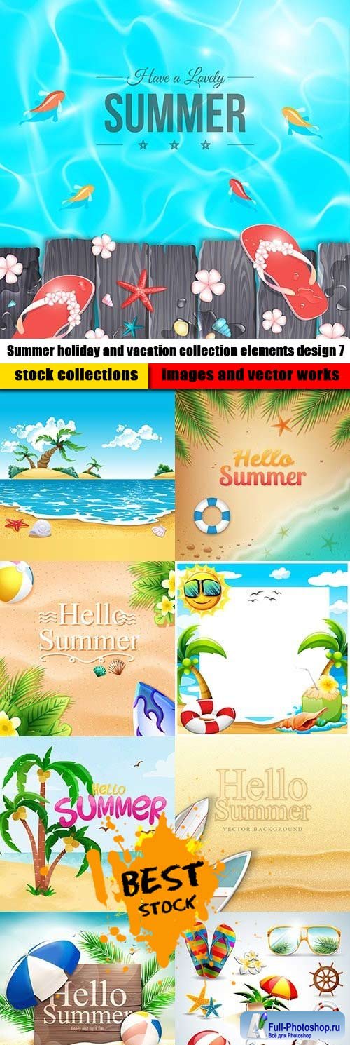 Summer holiday and vacation collection elements design 7