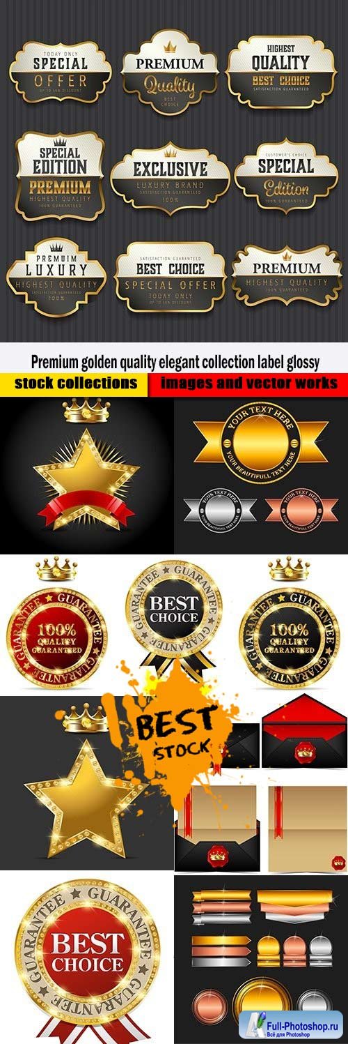 Premium golden quality elegant collection label glossy