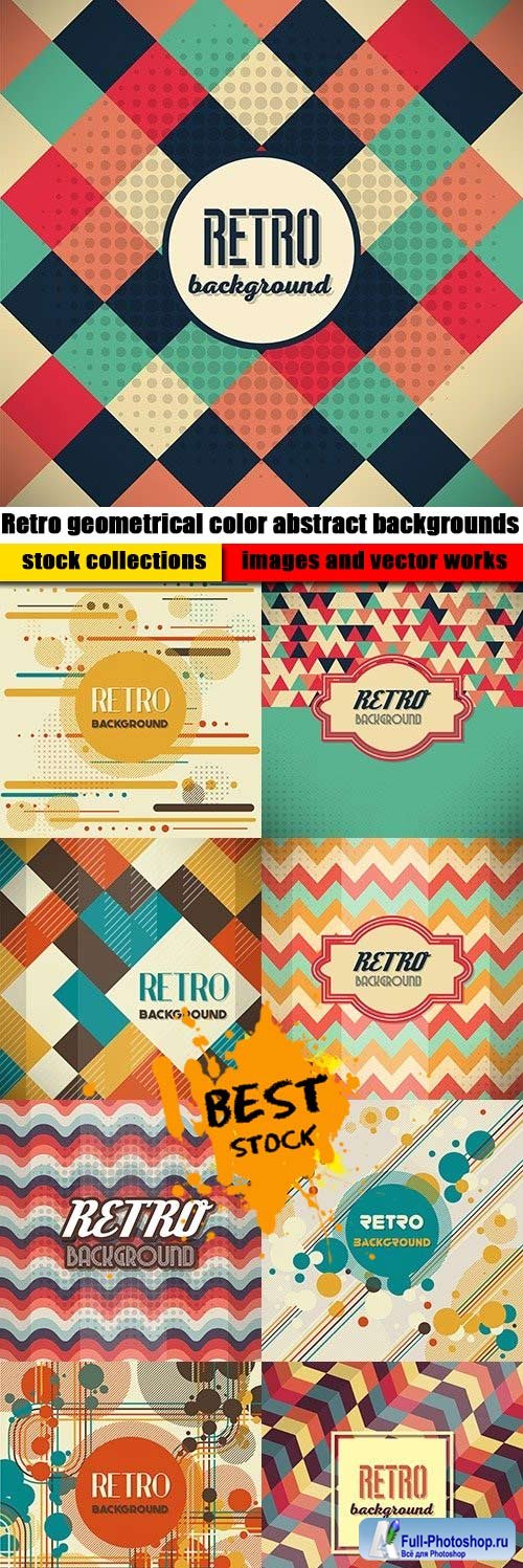 Retro geometrical color abstract backgrounds