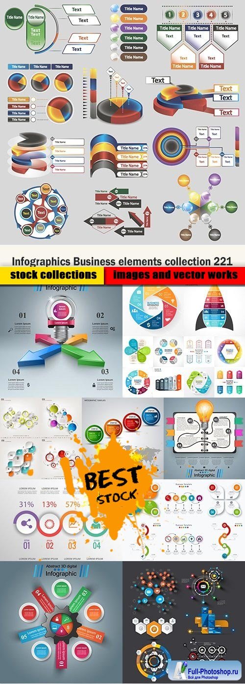 Infographics Business elements collection 221