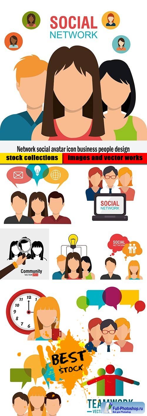 Network social avatar icon business people design